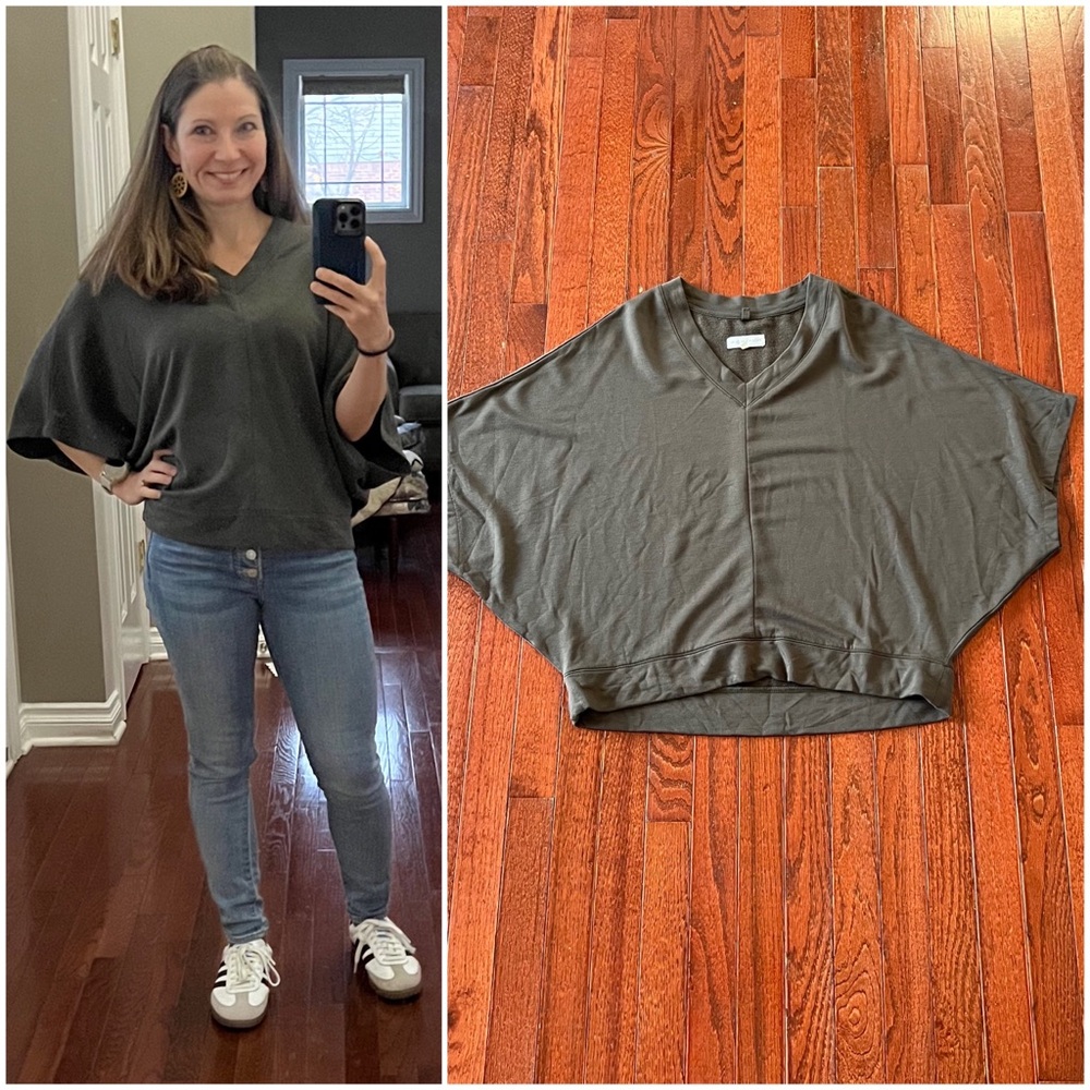 LOFT Lou & Grey olive green batwing top